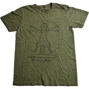 Rick and Morty Men's Vitruvian Man Gray Tee Shirt‎ Size Small